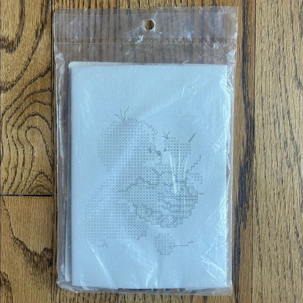 Vintage 1981 Caron Cross Stitch Kit 6227 Puppy Basket 5x7 Sealed NOS